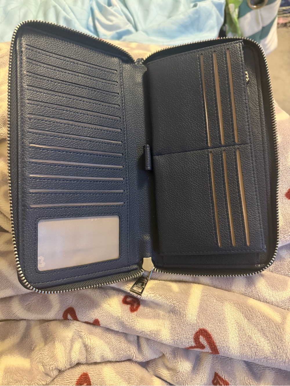 Classic navy blue Zip Wallet